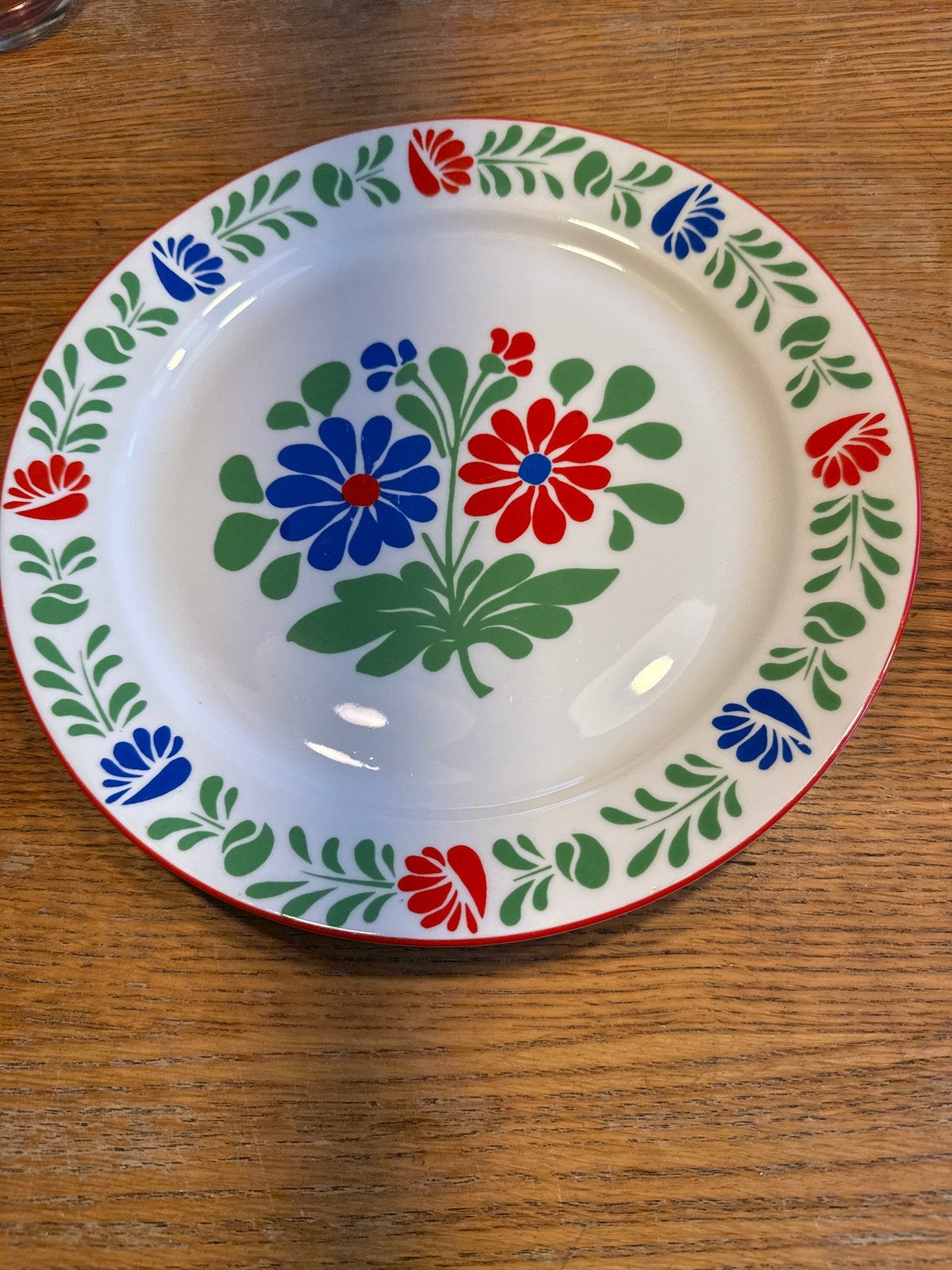Vintage MCM Alföldi Porcelán Hongaars bord met bloemmotief, Ophalen of Verzenden