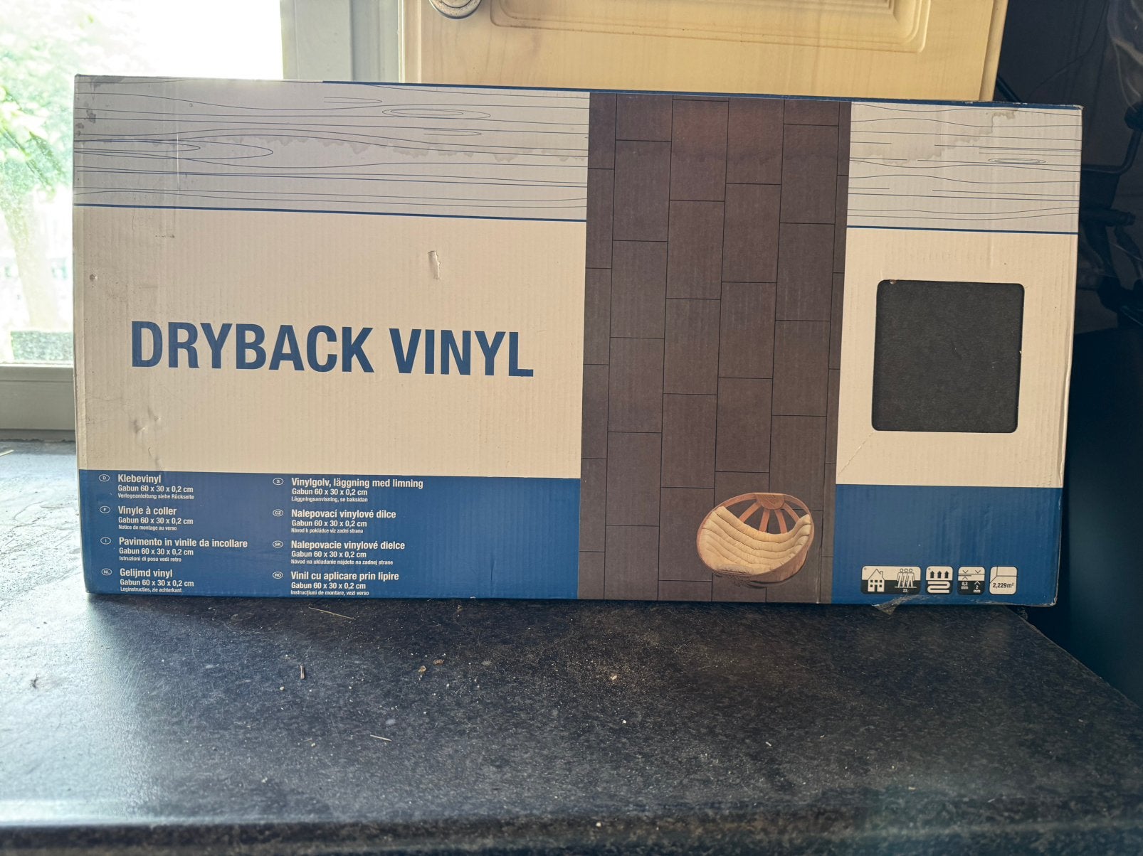 Dryback Vinyl - donker grijs - 2,23 m2, 50 tot 150 cm, Overige typen, Nieuw, Ophalen of Verzenden