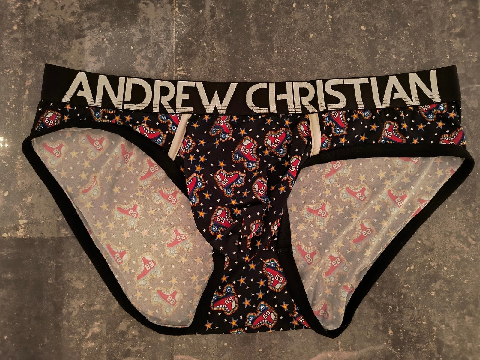Maat L | Andrew Christian Zwarte Rode Heren Slip Ondergoed, Kleding | Heren, Ondergoed, Verzenden, Zwart, Andrew Christian, Slip