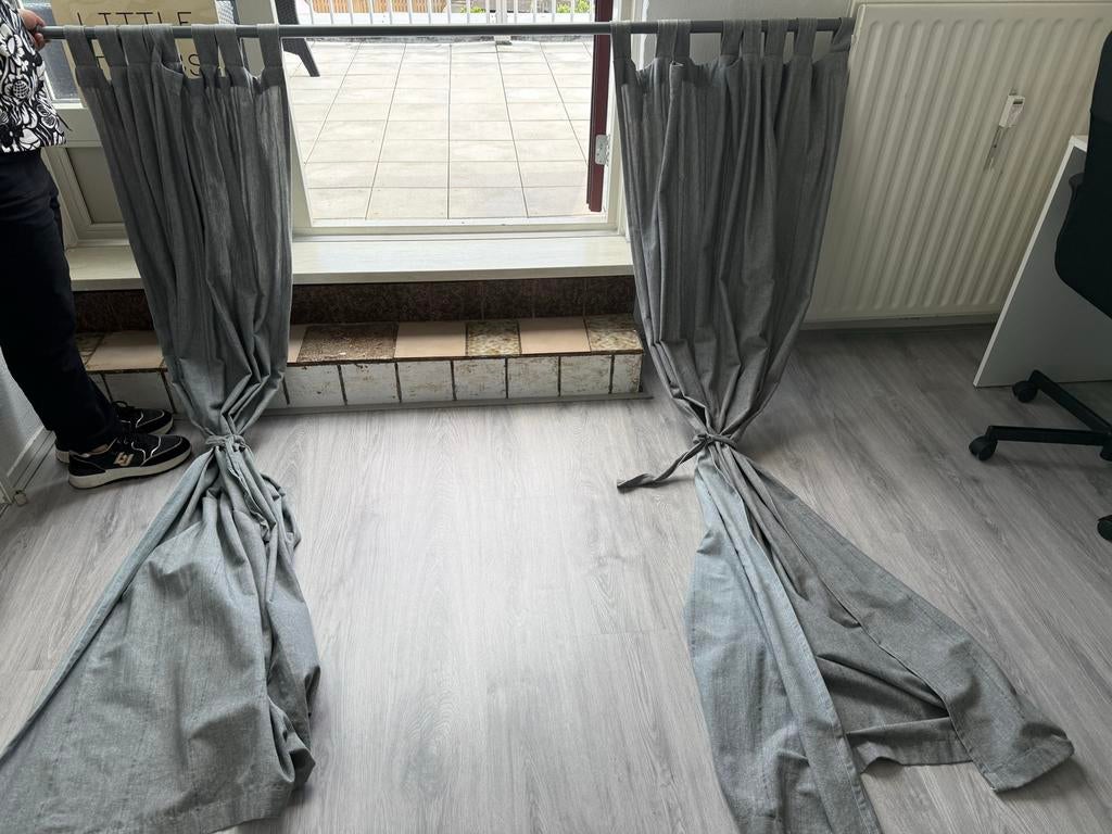 IKEA Lenda Gordijnen Grijs 140x300 cm, Ophalen, 100 tot 150 cm, 200 cm of meer, Zo goed als nieuw