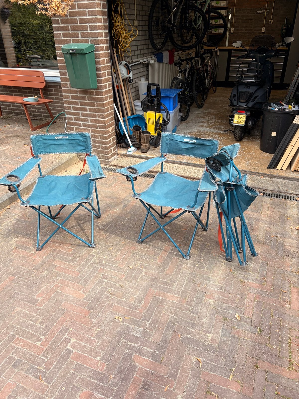 3x Quechua Opvouwbare Campingstoelen - Gebruikt, Prima Staat, Ophalen, Gebruikt, Campingstoel