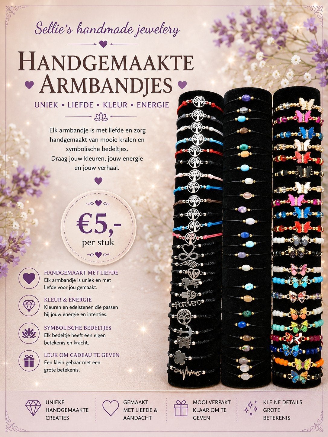 🦋 Sellie's handmade jewelery 🦋, Overige materialen, Met bedels of kralen, Overige kleuren, Nieuw