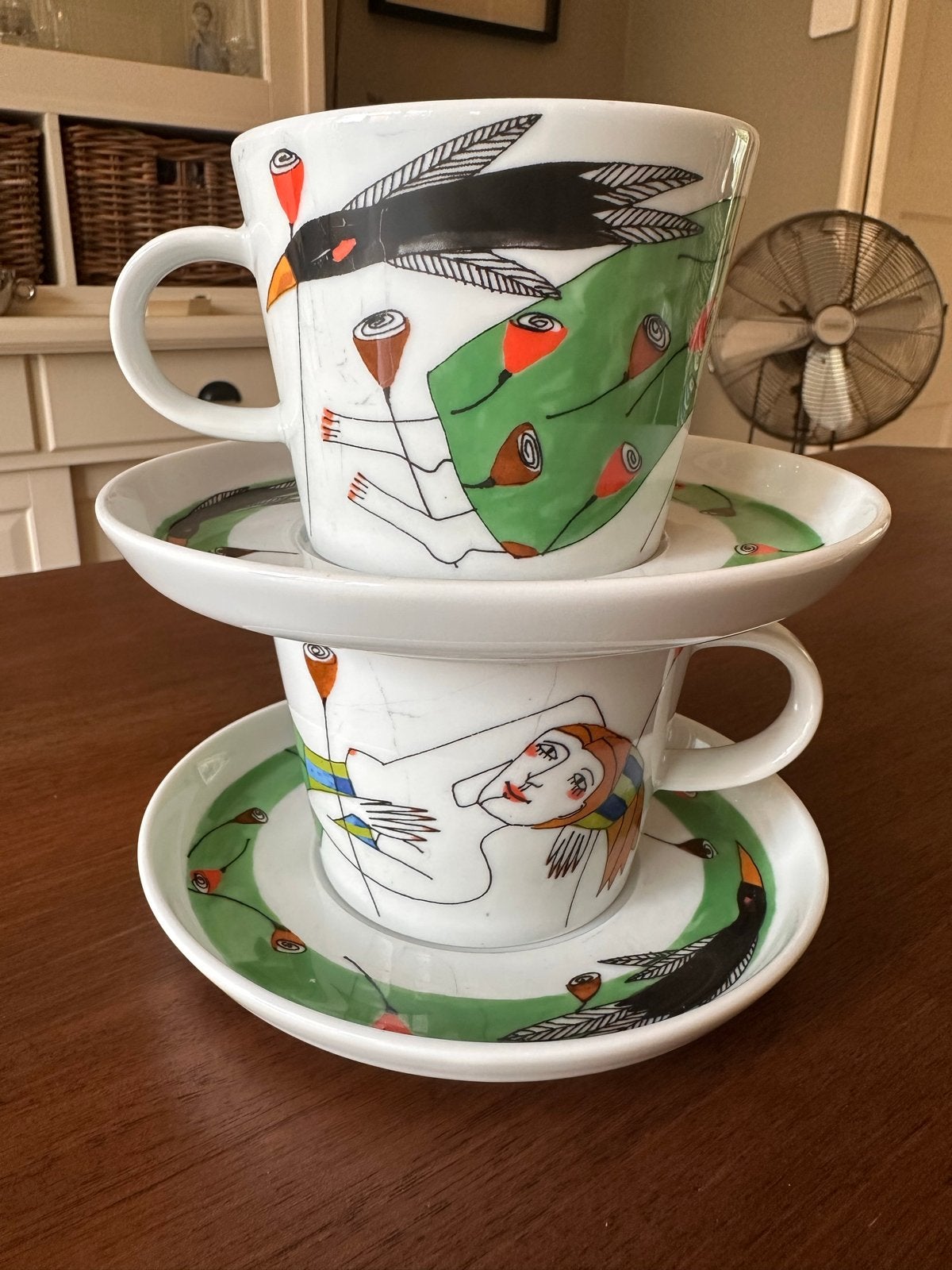 Arzberg Koffiekopjes met Schotels - Design Katherin Grinke, Ophalen, Arzberg, Zo goed als nieuw, Modern