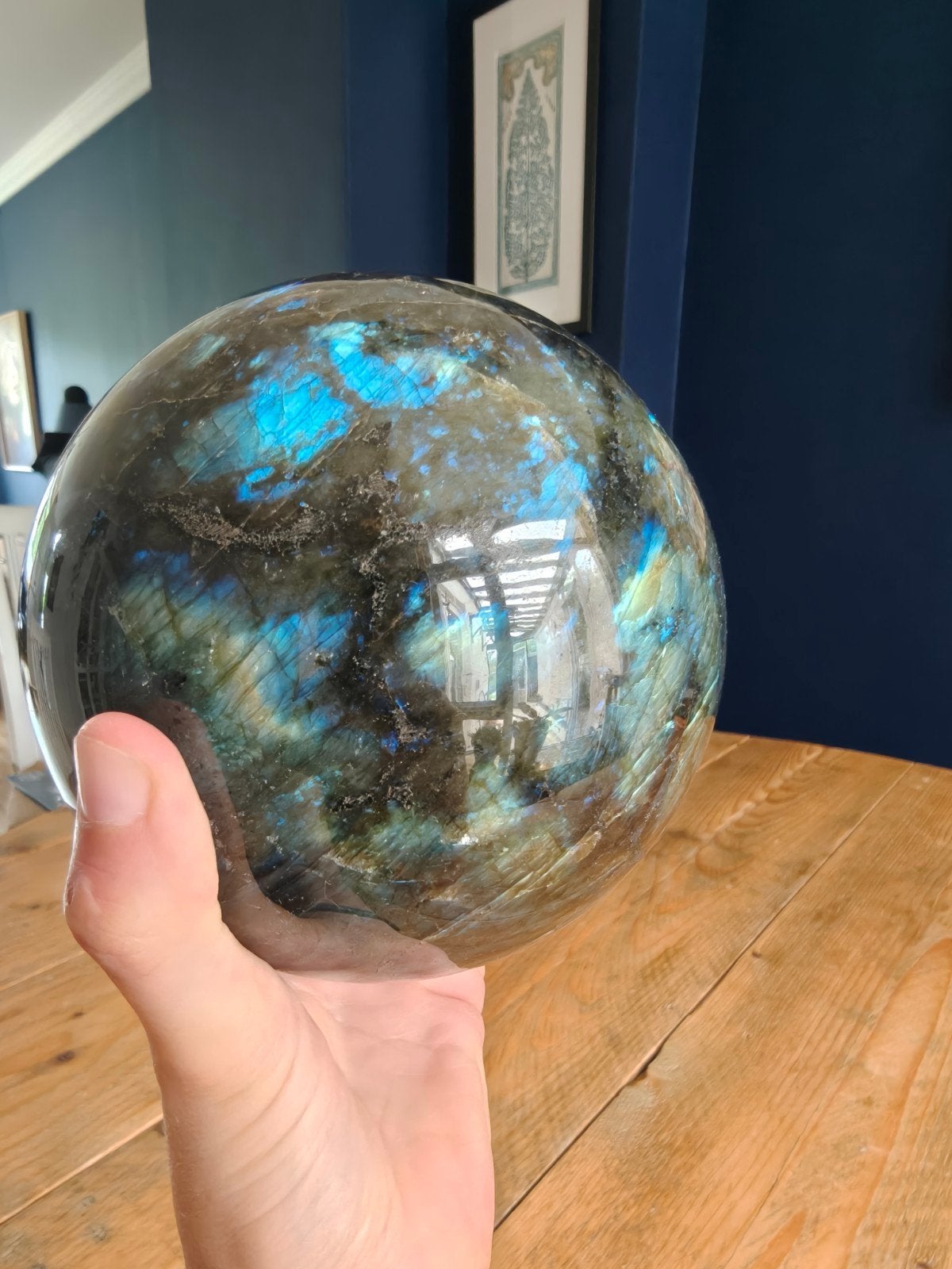 Grote Labradoriet Bol massief, Verzamelen, Mineralen en Fossielen, Ophalen
