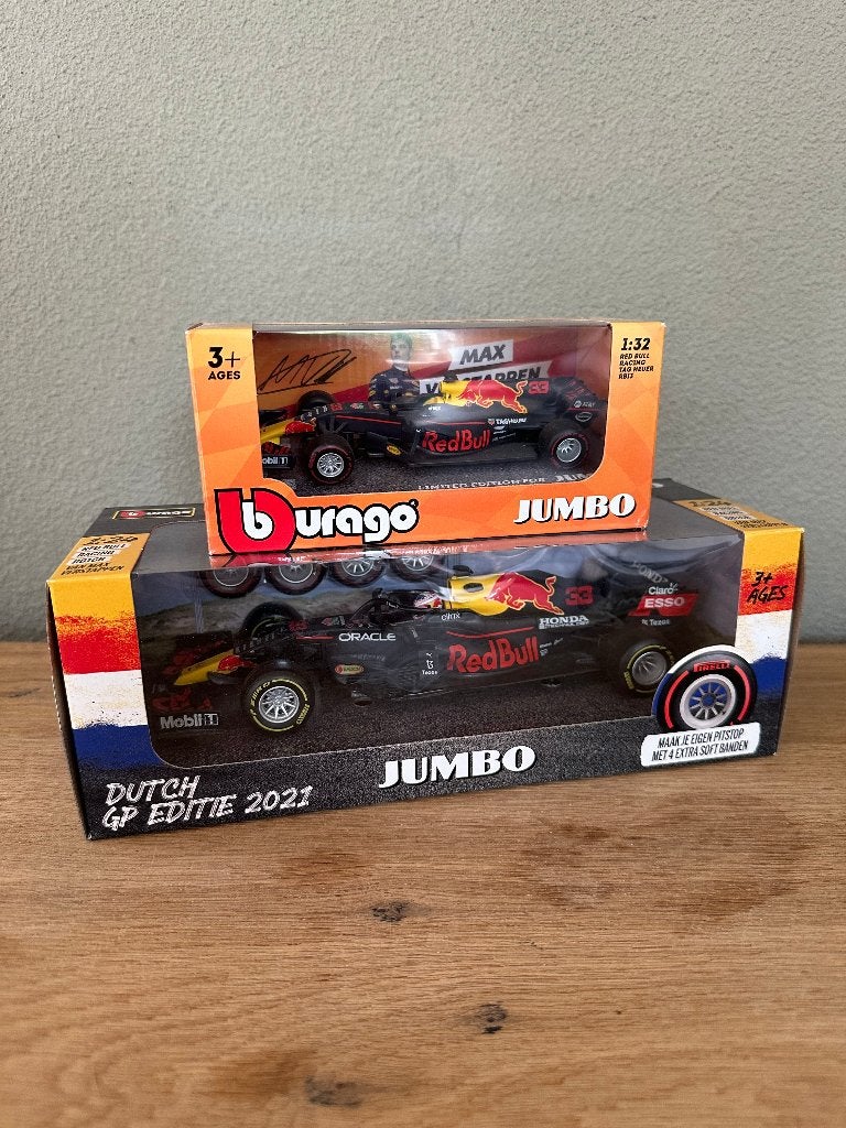 Jumbo Bburago Max Verstappen RB13 1:32 & RB16B 1:24, Hobby en Vrije tijd, Overige merken, 1:50 of kleiner, Auto, Verzenden
