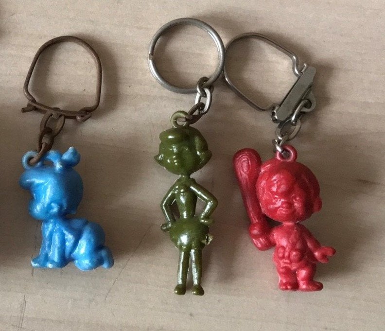 Flintstones Fred Wilma Betty Pebbles Bam-Bam sleutelhanger, Verzamelen, Sleutelhangers, Ophalen of Verzenden, Knuffel of Figuurtje