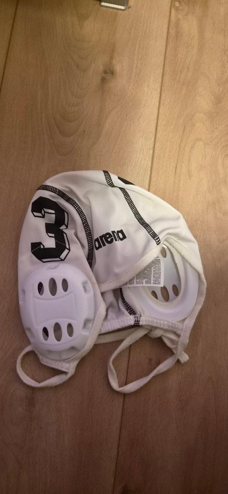 Arena Waterpolo Cap - Wit met nummer 3, Ophalen of Verzenden, Zo goed als nieuw
