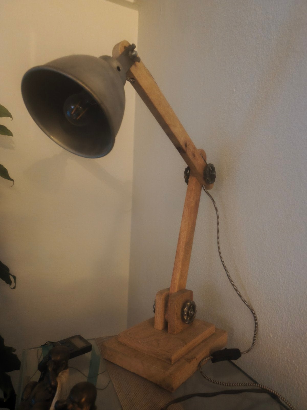 lamp, Ophalen, Hout, Industrieel, Sfeerlamp