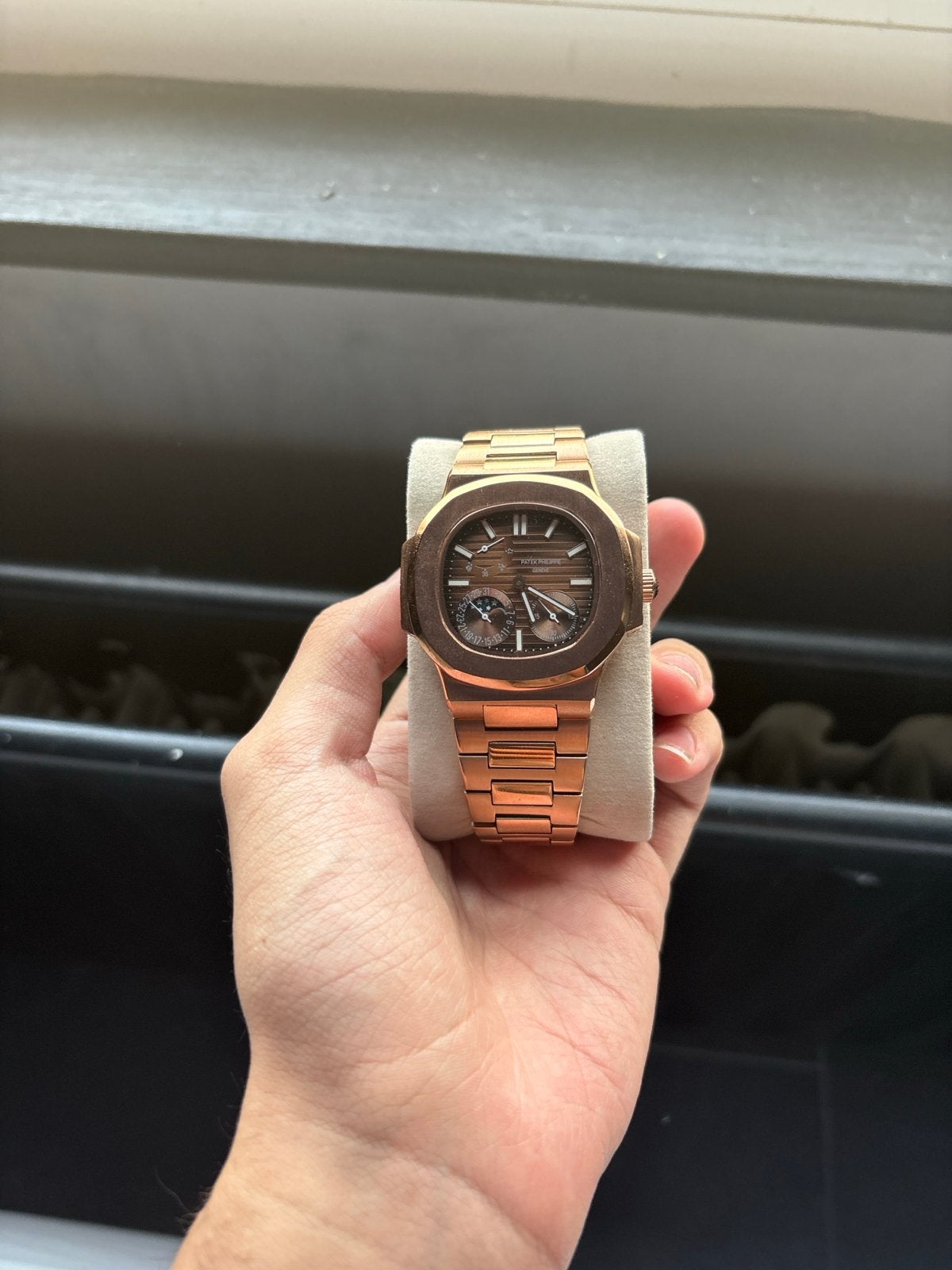 Prachtig roze PP horloge, Sieraden, Tassen en Uiterlijk, Horloges | Heren, Overige merken, Gebruikt, Polshorloge, Ophalen of Verzenden