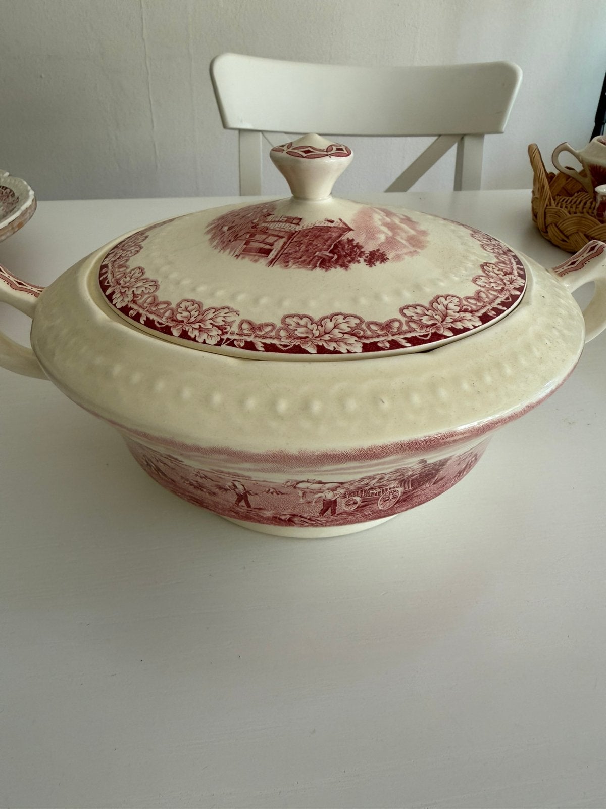 Boerenhoeve rood dekschaal, Antiek en Kunst, Ophalen of Verzenden