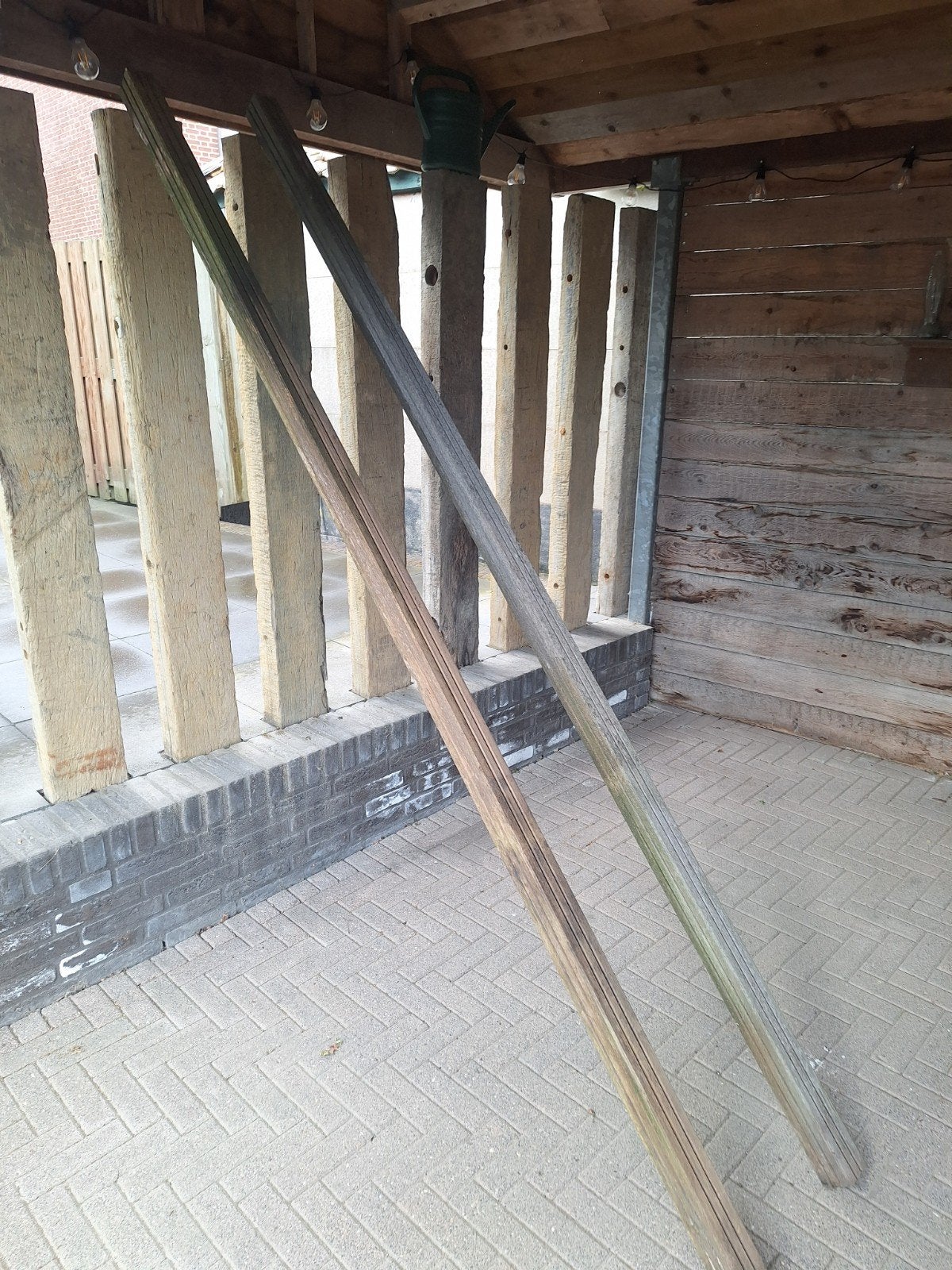 2 bankirai planken, Gebruikt, 25 tot 50 mm, Ophalen of Verzenden, 250 tot 300 cm