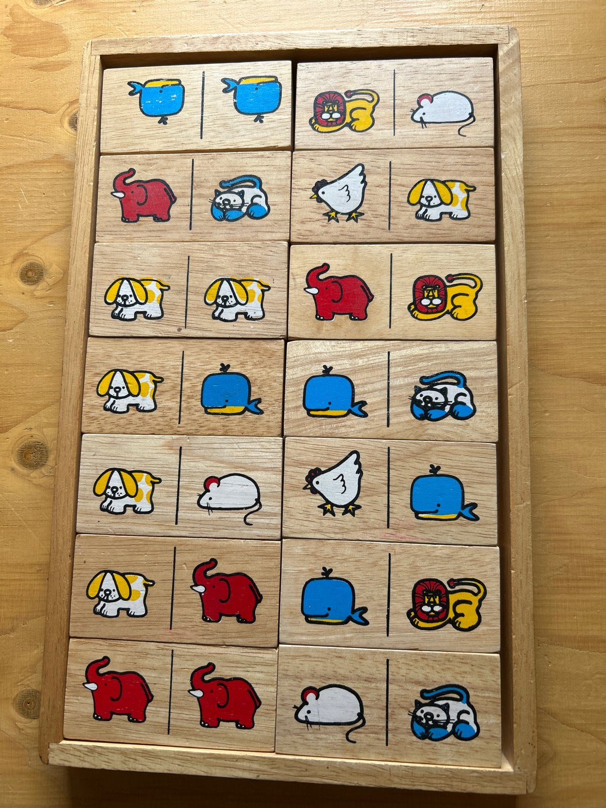 Houten memory spel met dieren, educatief speelgoed, Ophalen of Verzenden, Gebruikt, Puzzelen