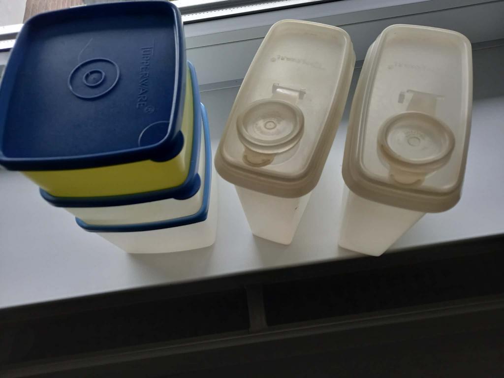 Tupperware bewaarbakjes en voorraadbussen, Ophalen, Gebruikt, Blauw, Bak of Kom