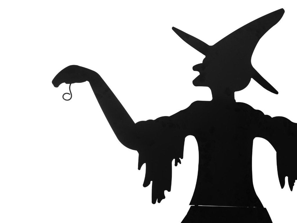 Europalms halloween metaal silhouet heks 140 cm met bezem, Hobby en Vrije tijd, Halloween of Griezel, ., Nieuw, Ophalen of Verzenden