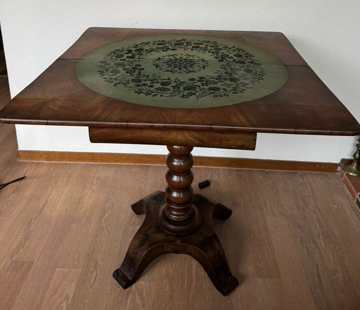 Antieke mahonie houten bridge / speel / kaart tafel, Ophalen