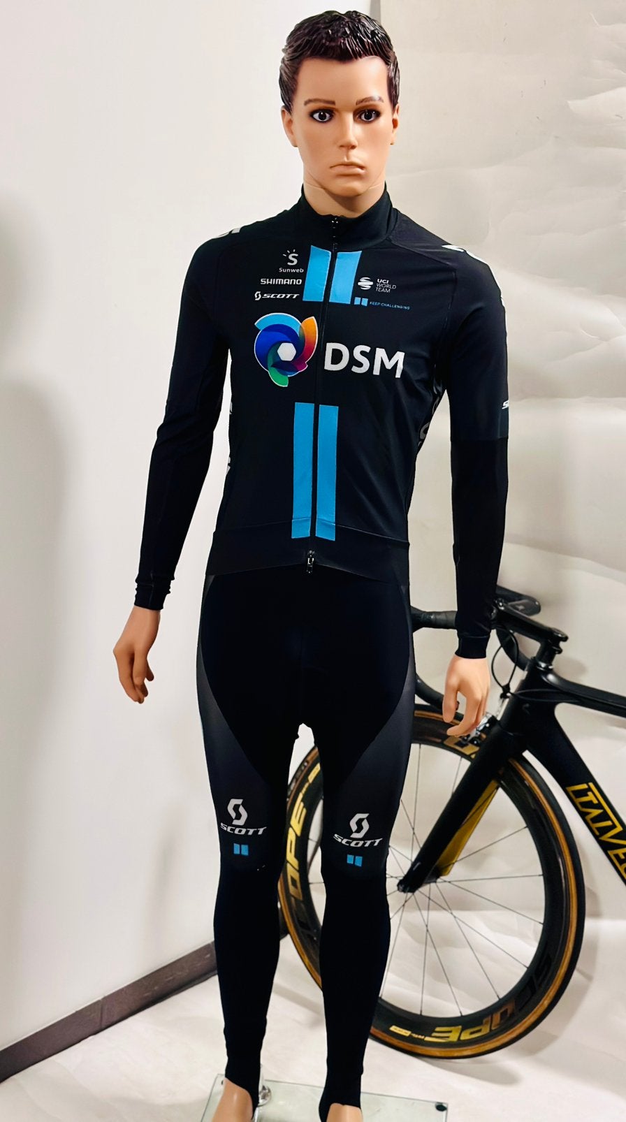 Wielrenkleding lange wielrenbroek wielrenjas fietsjas XS/M, Shimano / Scott, Ophalen of Verzenden, Zo goed als nieuw, Bovenkleding
