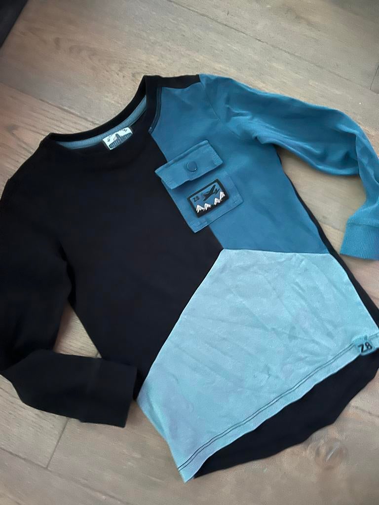 Stoere longsleeve Z8 voor jongens  104/110 Zwart/Blauw, Ophalen of Verzenden, Zo goed als nieuw, Jongen