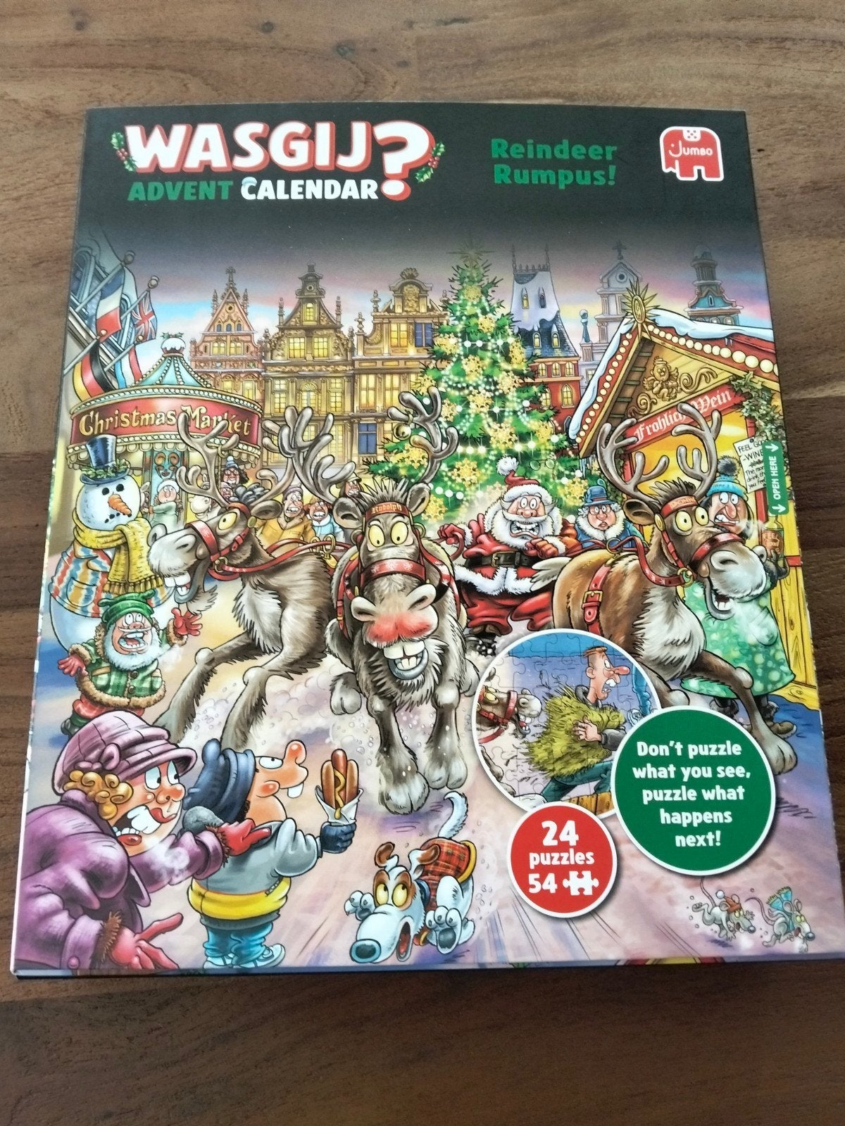 Wasgij puzzel. Reindeer Rumpus. Advent Calendar., Ophalen, 500 t/m 1500 stukjes, Zo goed als nieuw
