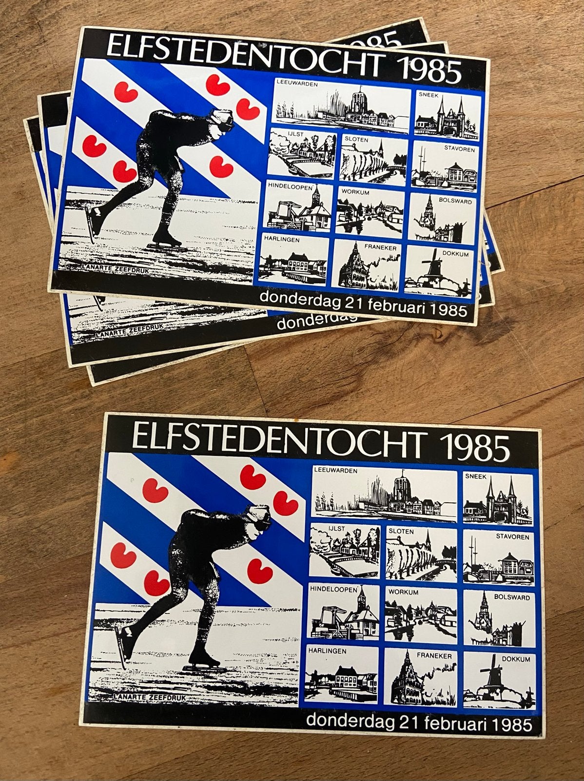 Elfstedentocht 1985 Stickers - Origineel, Ophalen of Verzenden, Zo goed als nieuw
