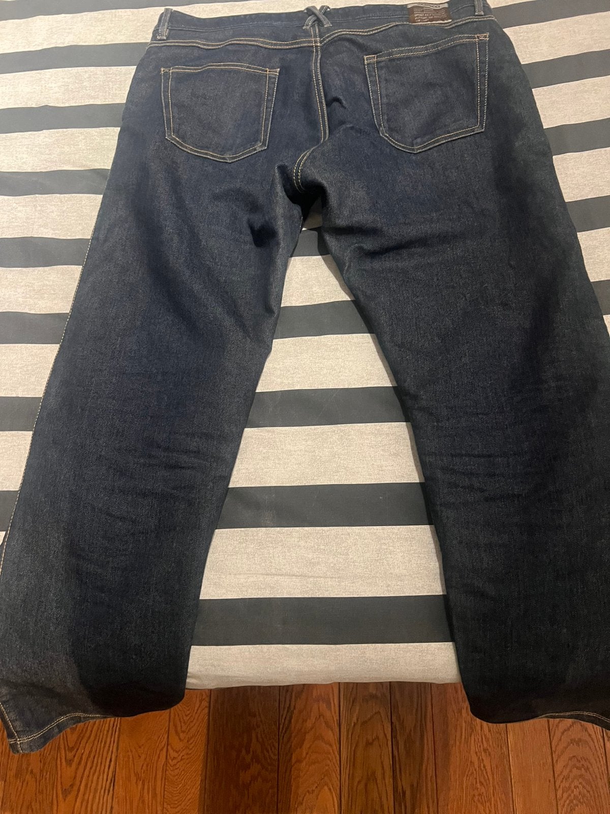 Vanucci donker blauwe motorbroek 33-30, Ophalen of Verzenden, Zo goed als nieuw, Blauw, W33 - W34 (confectie 48/50)