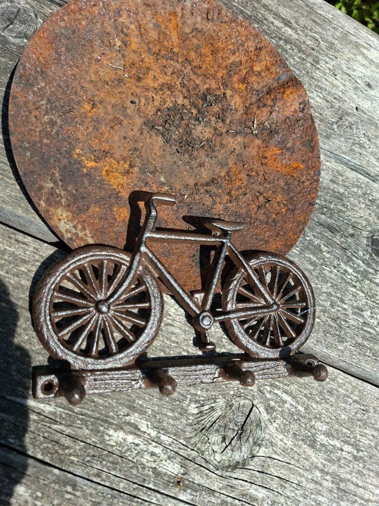 gietijzeren kapstokhaak/sleutelrekje fiets, Verzenden, Nieuw, Bruin, Metaal