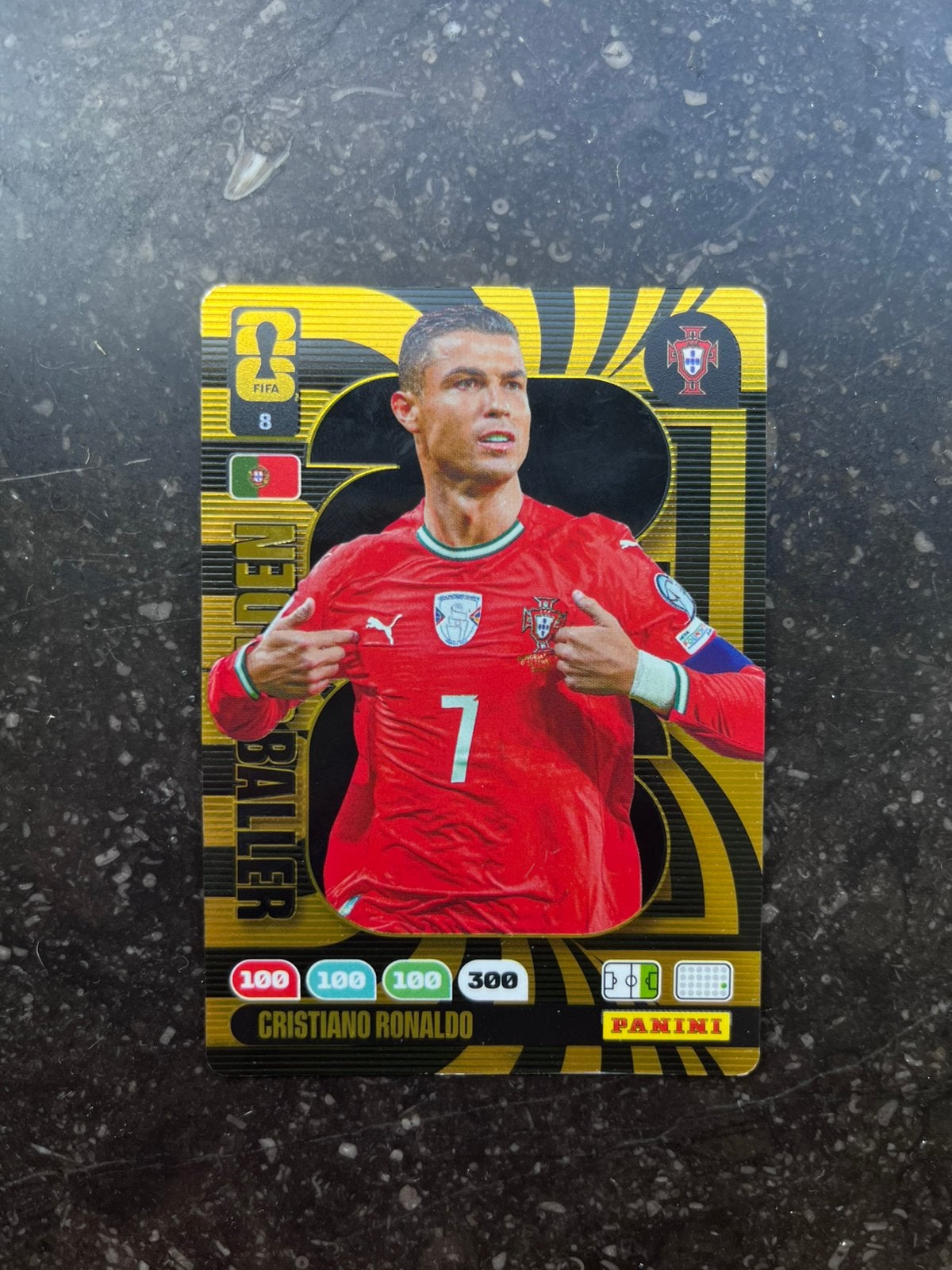 Golden baller Ronaldo WK 2026 kaart, Ophalen of Verzenden, Zo goed als nieuw, Plaatje