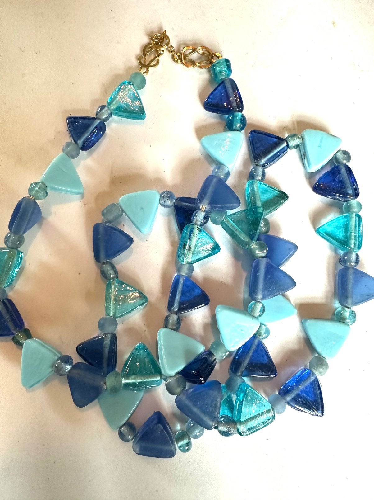 Vintage ketting van glas, Sieraden, Tassen en Uiterlijk, Overige materialen, Verstelbaar, Gebruikt, Verzenden