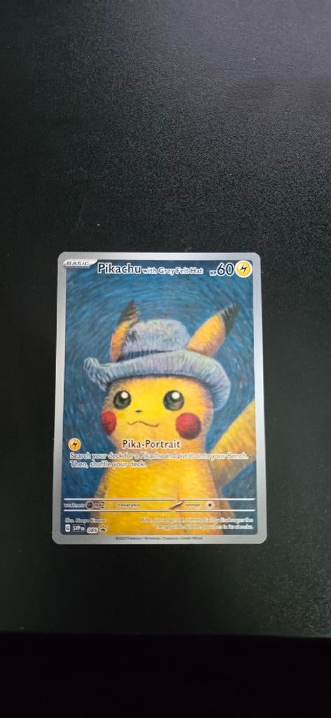 Pikachu with Grey Felt Hat Pokémon Kaart (Van Gogh), Hobby en Vrije tijd, Verzamelkaartspellen | Pokémon, Zo goed als nieuw, Losse kaart