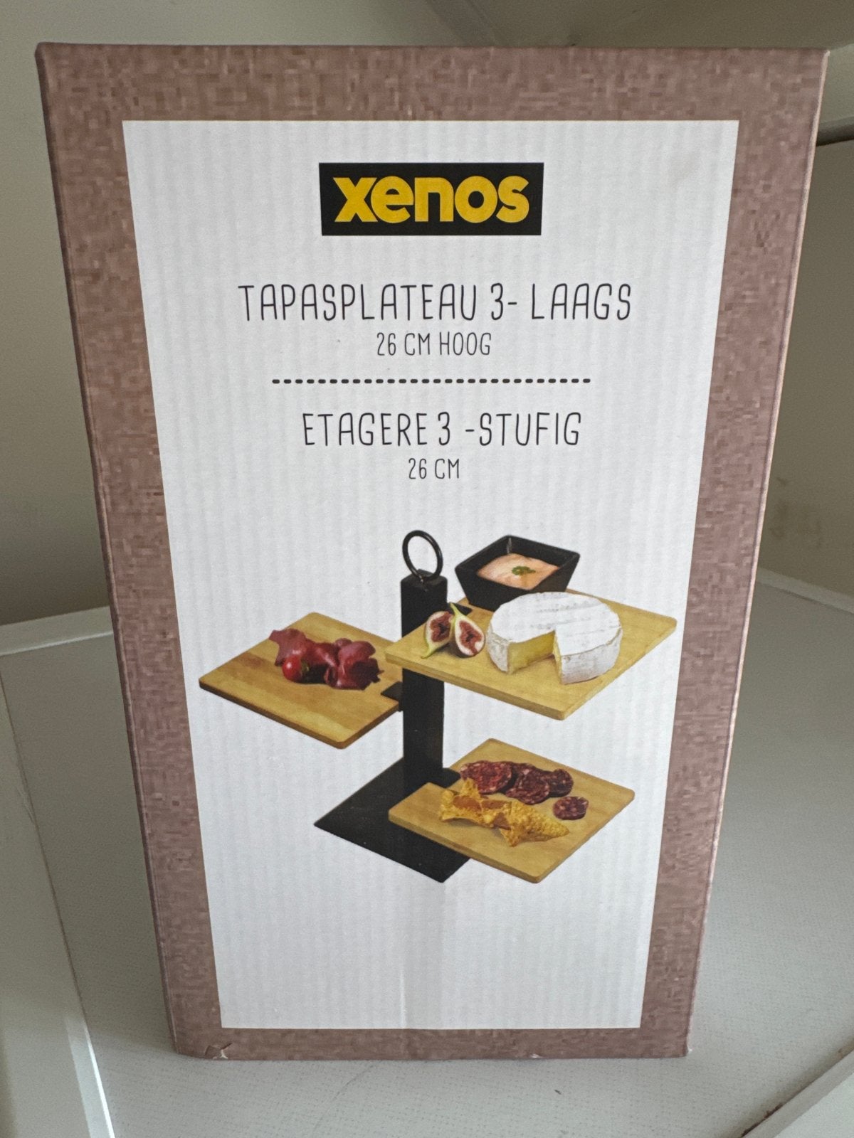Xenos Tapasplateau 3-laags - Nieuw in doos, Ophalen, Overige typen, Hout, Nieuw