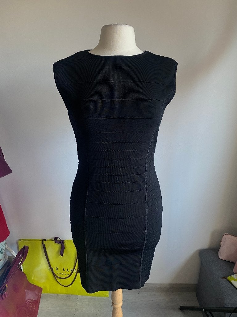 Ted Baker "Meda" Zwarte Bandagejurk | Maat 4 (XL / 42), Kleding | Dames, Zwart, Maat 42/44 (L), Ophalen of Verzenden, Zo goed als nieuw