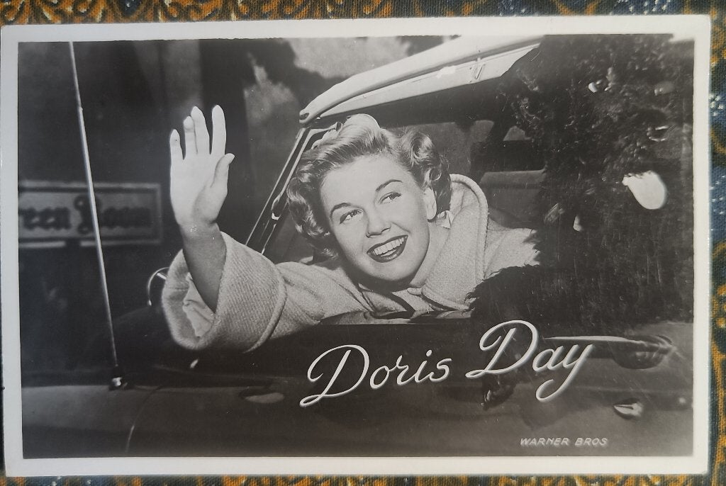 DORIS DAY ANSICHTKAART 5 KAART FOTO VINTAGE retro, Verzenden, 1940 tot 1960, Ongelopen, Sterren en Beroemdheden