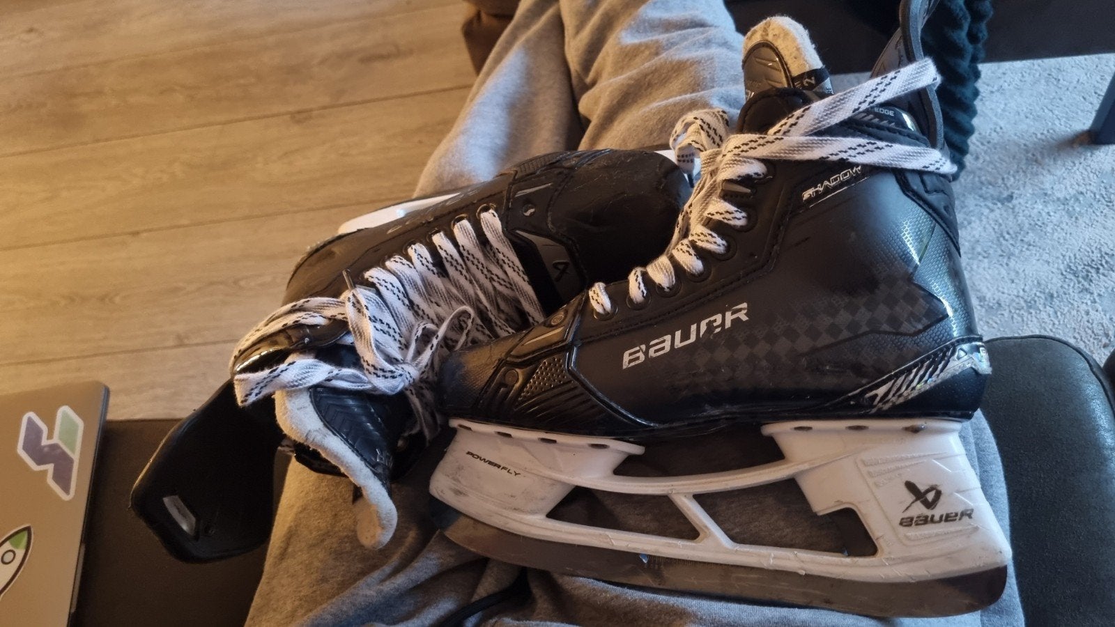 Bauer Shadow ijshockeyschaatsen, maat 40.5 (US 6), Sport en Fitness, Schaatsen, Ophalen, Gebruikt, IJshockeyschaatsen, Bauer