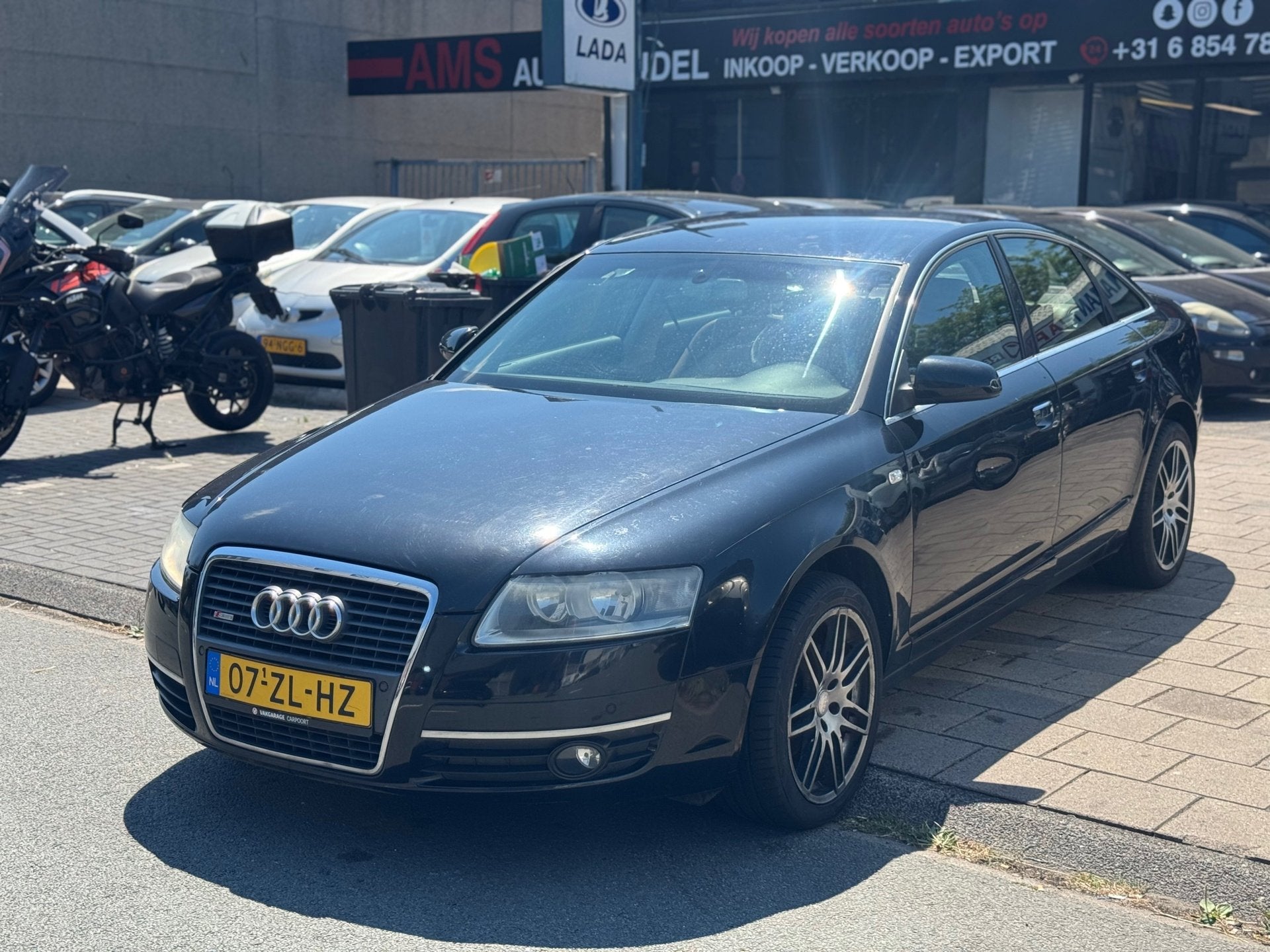 Audi A6 Limousine 2.4 Pro Line Business, Auto's, Parkeersensor, Leder en Stof, Zwart, Bedrijf