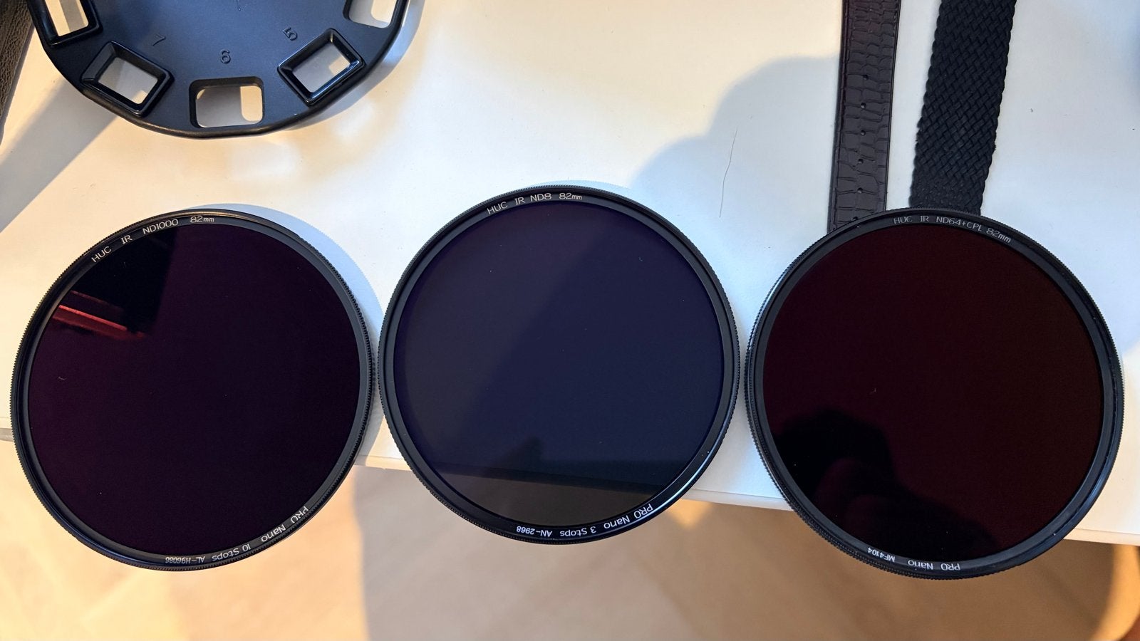 NiSi ND-filterset 82mm (ND8, ND64, ND1000) met etui, 60 tot 70 mm, Inclusief opbergcase, Zo goed als nieuw, ND-filter