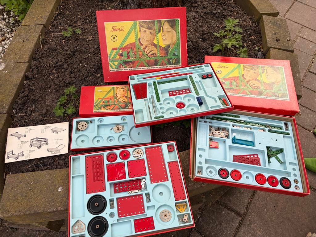 Vintage TemSi Meccano Bouwdozen - Metaal Constructie Speelgo, Ophalen, Gebruikt, Overige merken