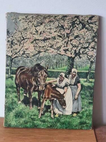 Prachtig werk I. J. L. Leeuwenstein paard veulen Zeeland., Ophalen