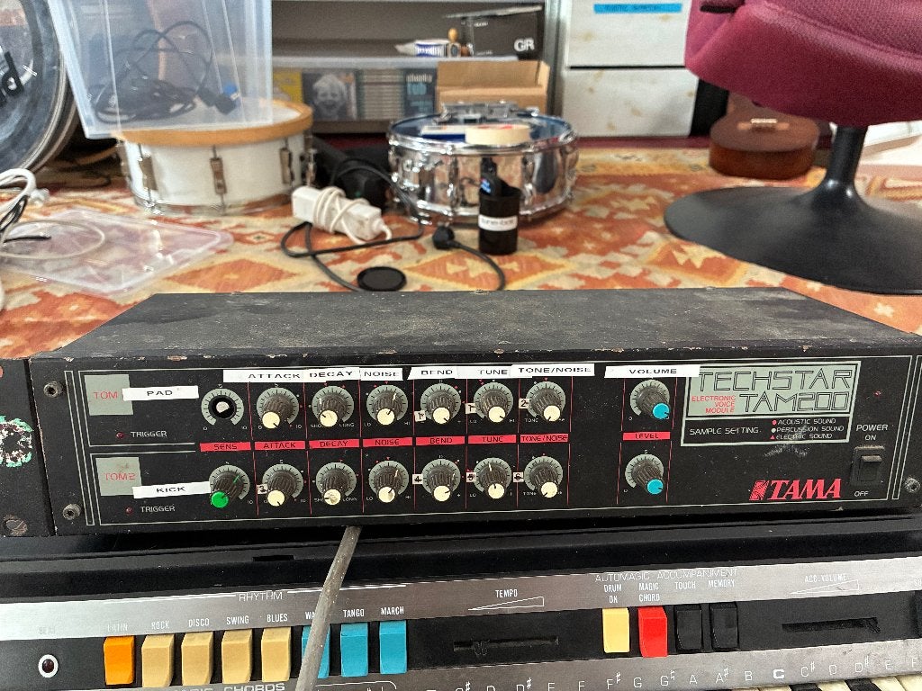Tama Techstar drum synth, 2 kanalen pieuw pieuw, Muziek en Instrumenten, Drumstellen en Slagwerk, Ophalen, Gebruikt, Tama, Elektronisch