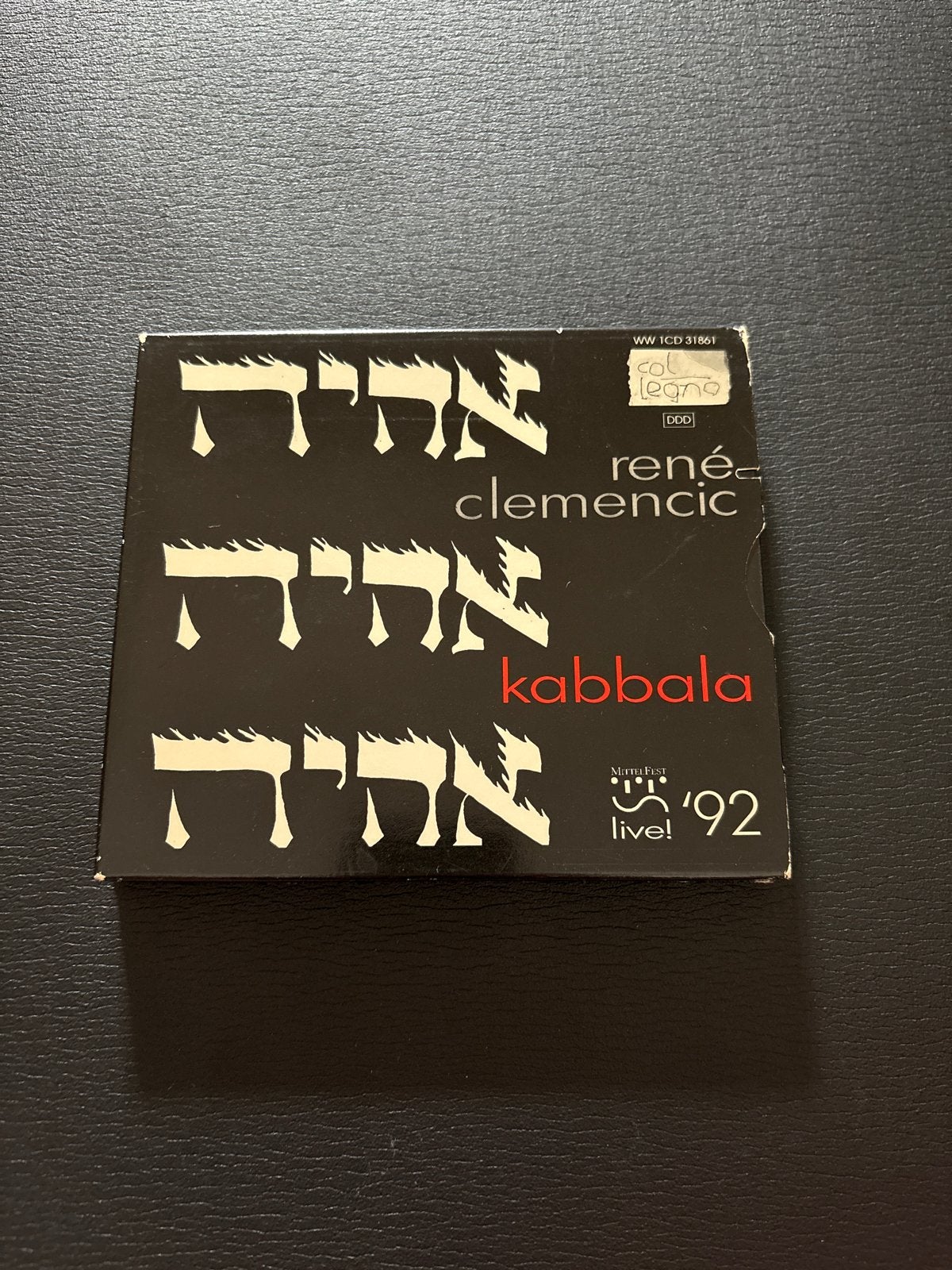 René Clemencic - Kabbala CD (Col Legno, 1992), Verzenden, Zo goed als nieuw, Album, Inclusief doosje