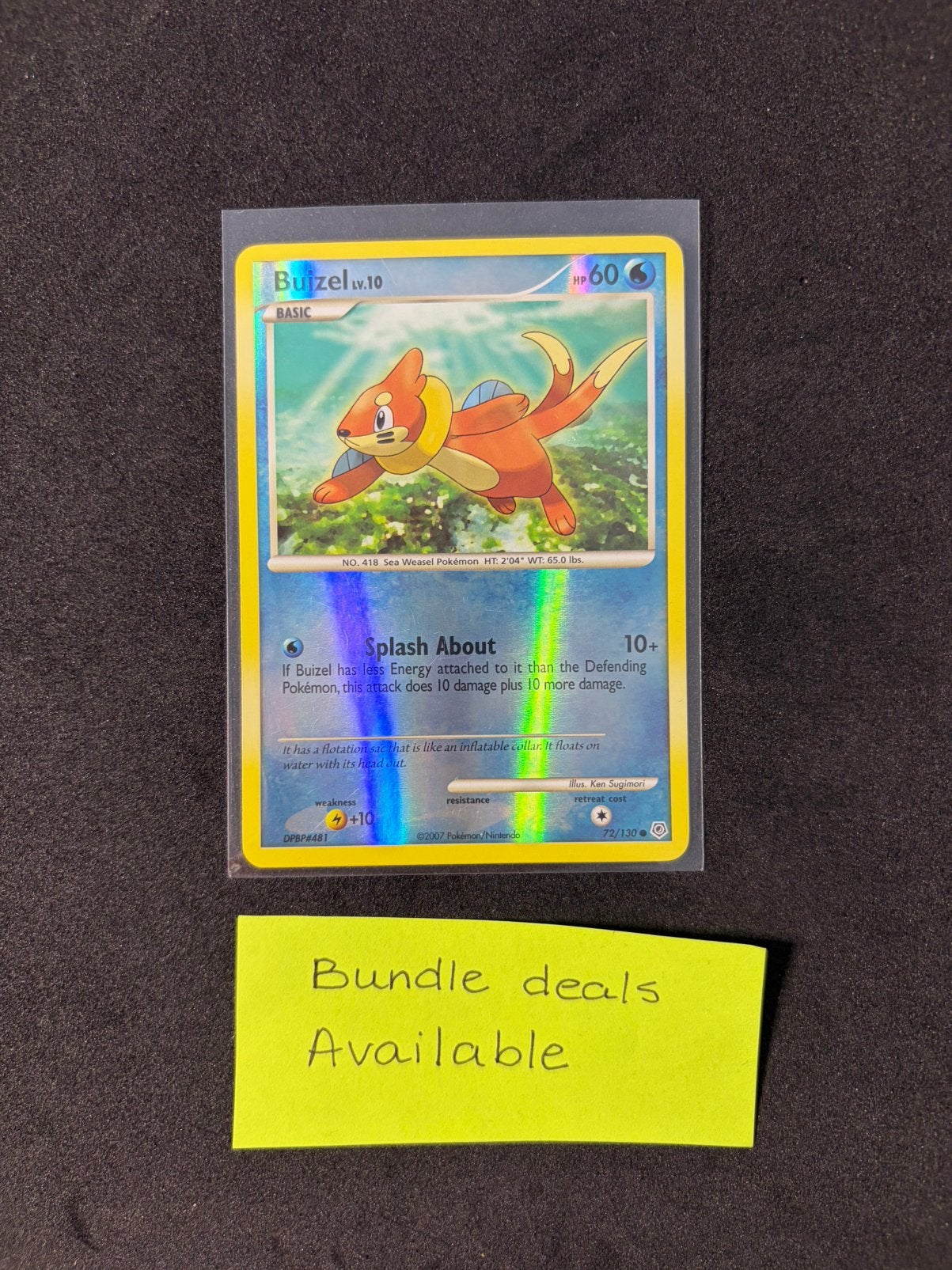 Pokemon kaart Buizel 72 - Diamond & Pearl base - Reverse, Ophalen of Verzenden, Zo goed als nieuw, Losse kaart