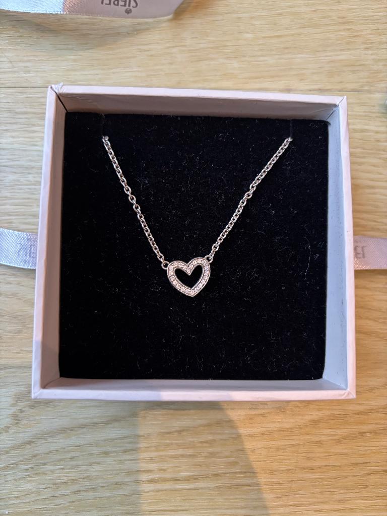 Ketting hart TI SENTO zilver 925, Ophalen of Verzenden, Zo goed als nieuw, Met edelsteen, Zilver