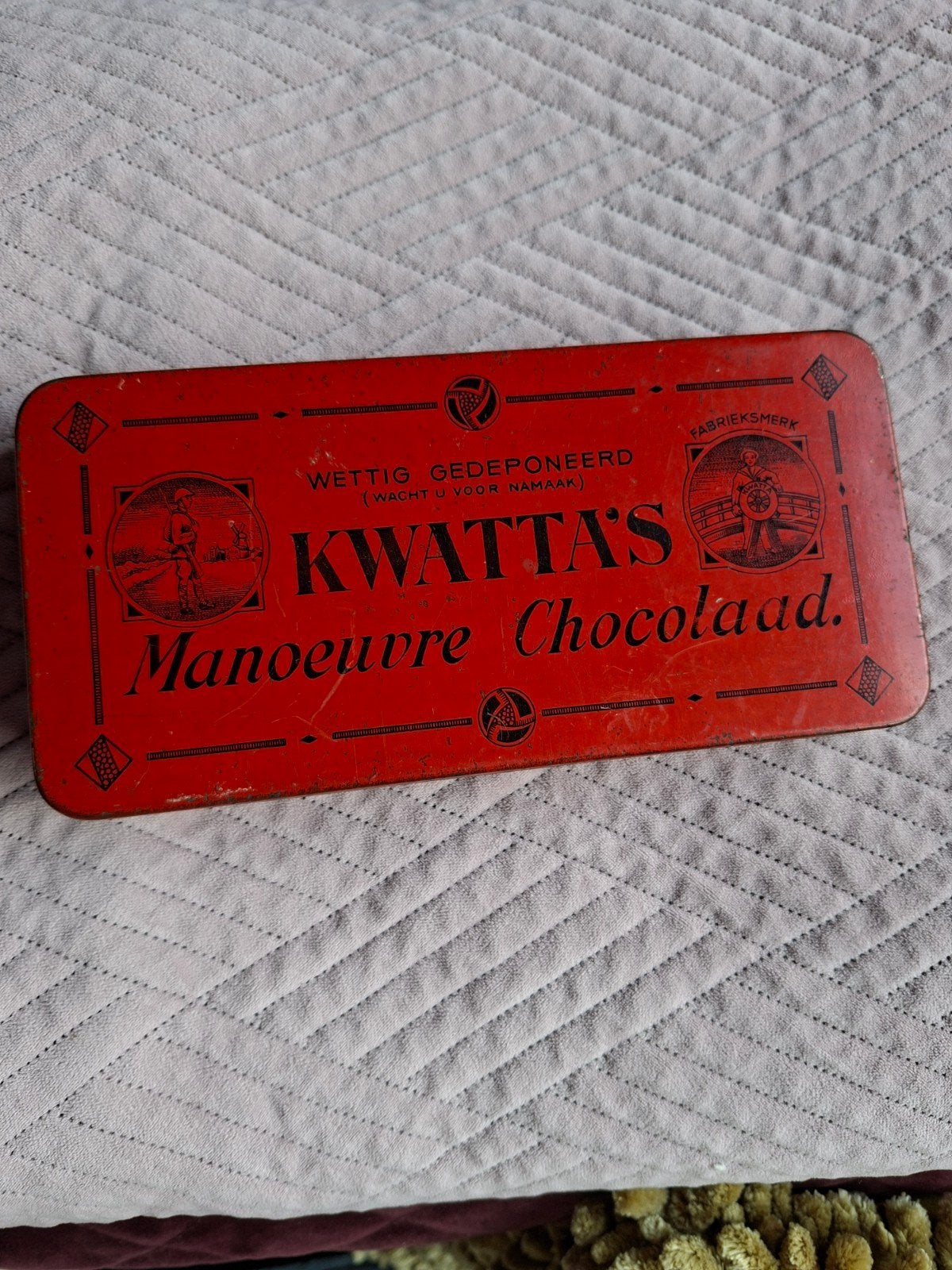 Vintage Kwatta's Manoeuvre Chocolade Blik - Mooie Staat, Verzamelen, Blikken, Ophalen of Verzenden, Gebruikt, Overige, Overige merken