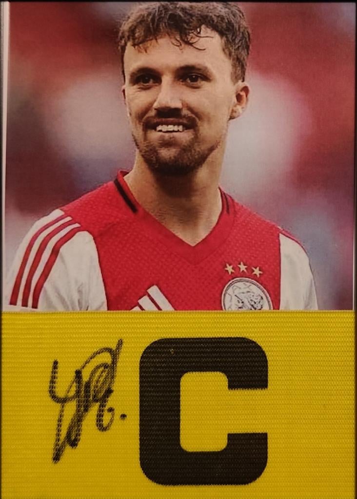 Gesigneerde aanvoerdersband regeer- Ajax, Verzamelen, Sportartikelen en Voetbal, ., Overige typen, Ophalen of Verzenden, Zo goed als nieuw