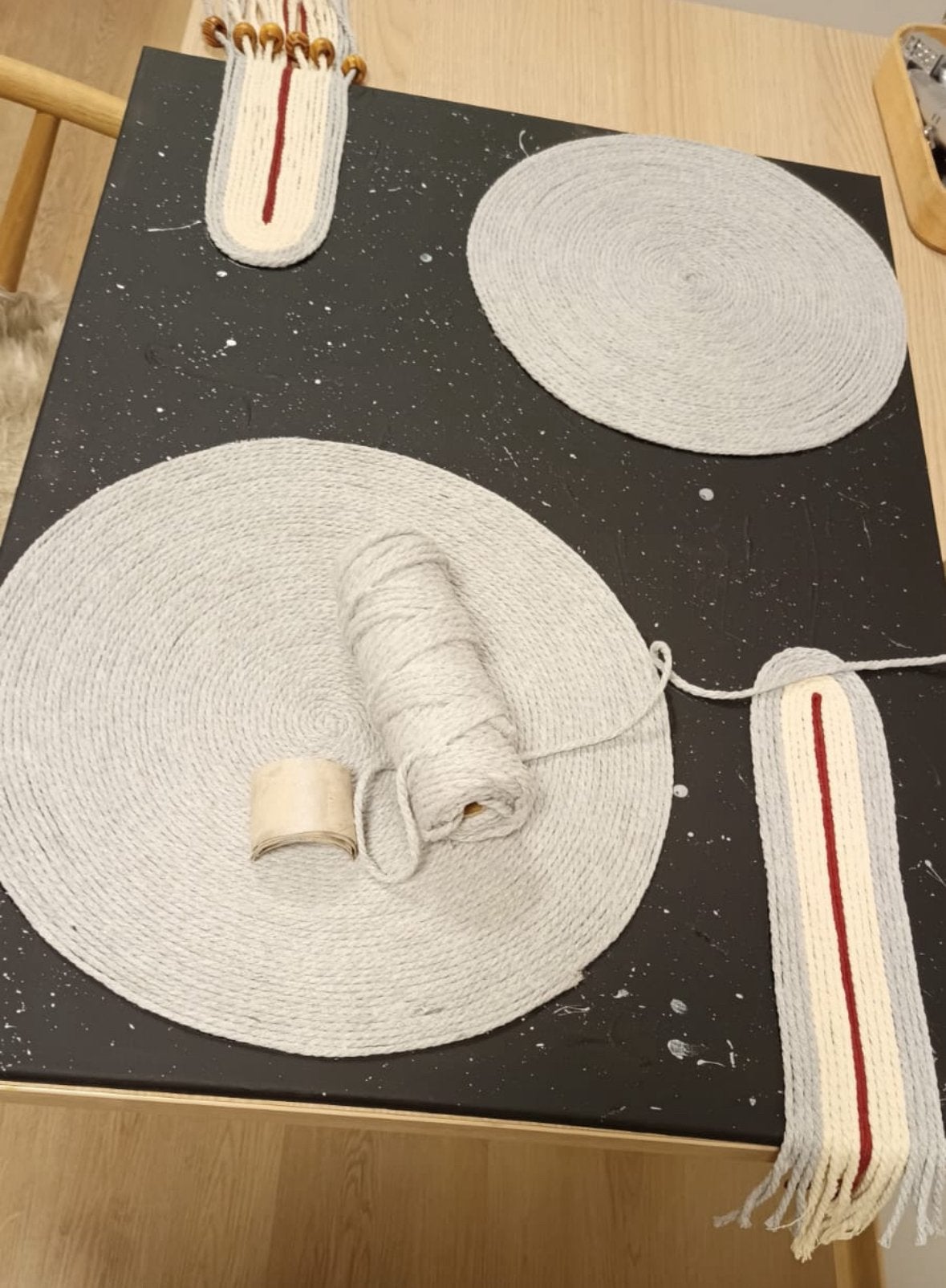 Unieke handgemaakte wandkunst macramé/textiel op canvas –, Ophalen of Verzenden
