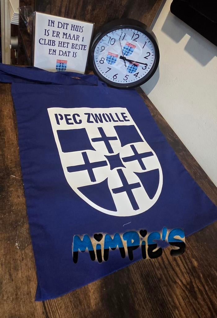 PEC Zwolle set: klok, tas en tegeltje, Ophalen