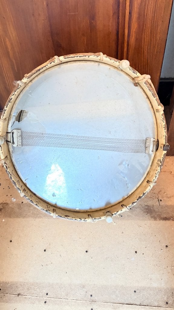 Vintage kleine trom / marstrom met touwspanning, Antiek en Kunst, Ophalen