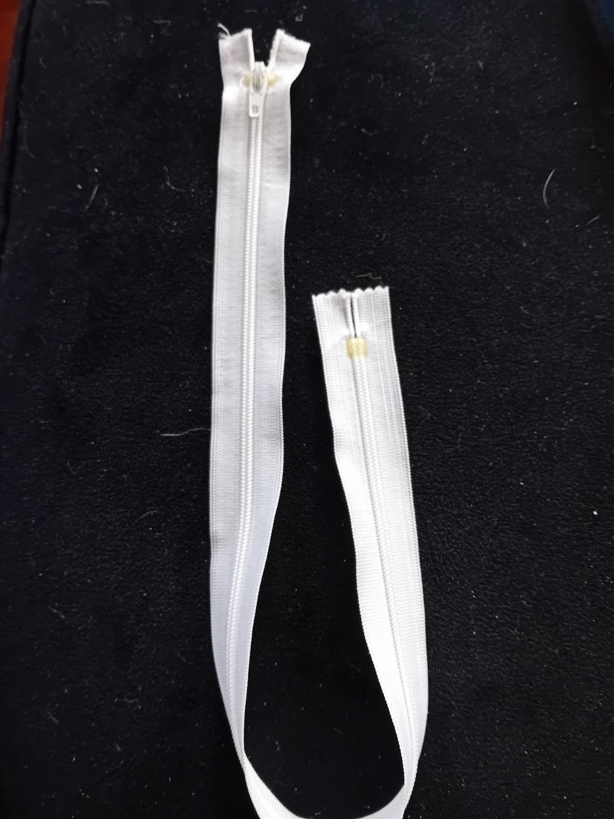 Witte rits van 45cm., Ophalen of Verzenden