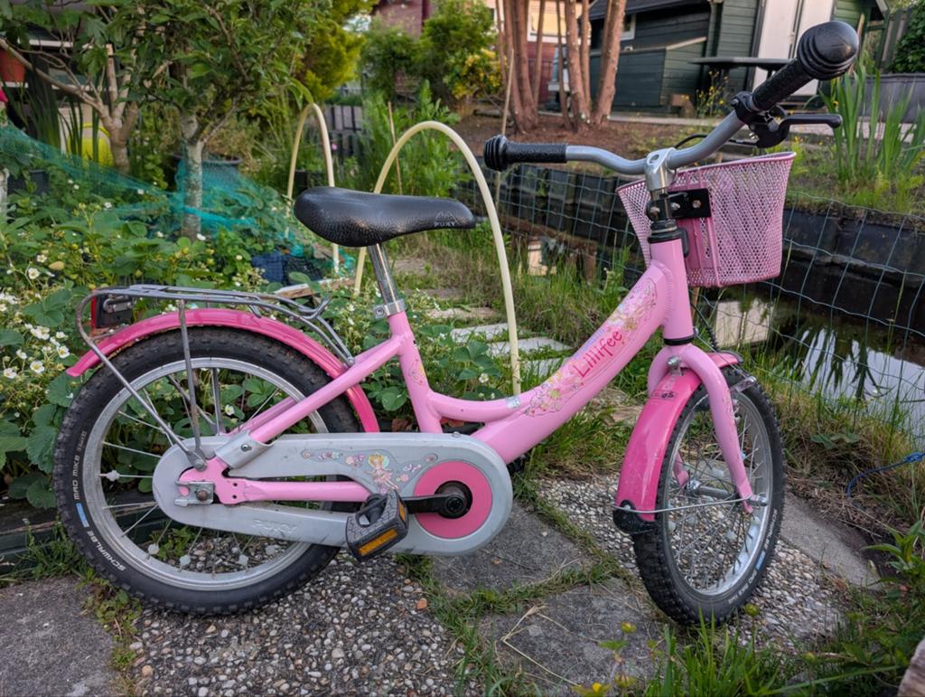 Puky kinderfiets 16 inch, aluminium frame, z.g.a.n. banden, Zijwieltjes, Puky, Ophalen of Verzenden, 16 tot 20 inch