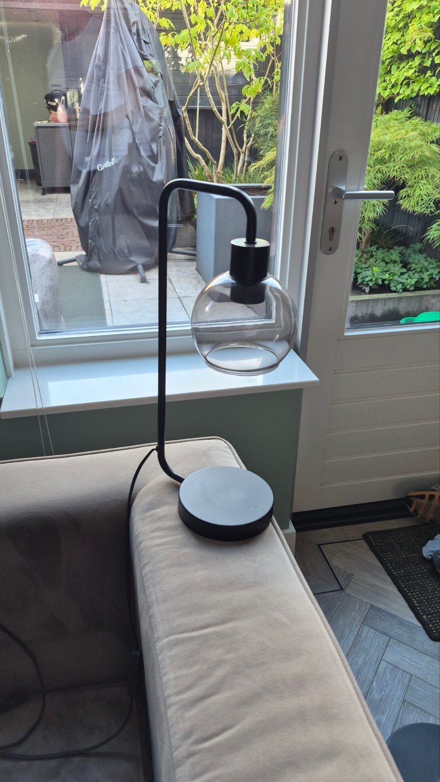 GAMMA Tafellamp Esfera zwart rookglas, Ophalen, Overige merken, E27 (groot), Zwart