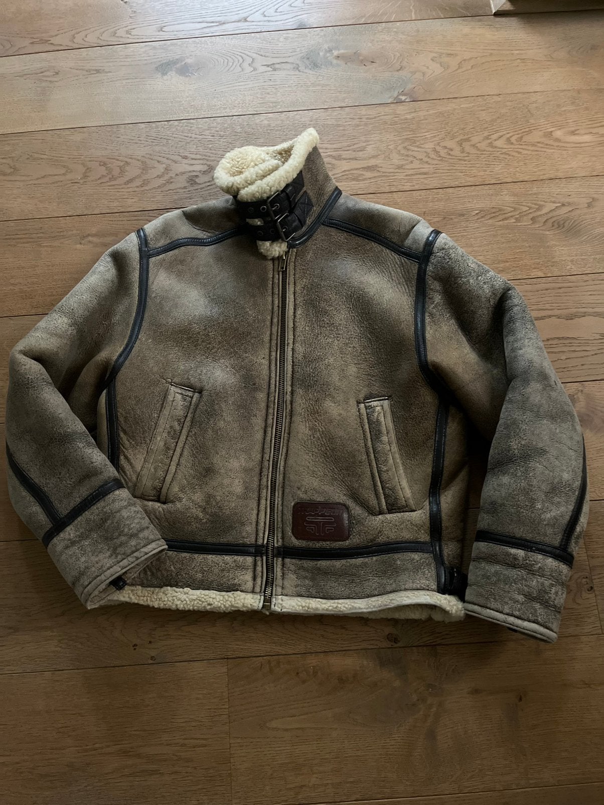 Lammy vintage b3 ploten jas maat L, Ophalen of Verzenden, Zo goed als nieuw, Bruin