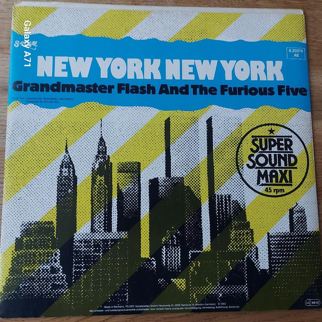 12" Maxisingel Grandmaster Flash & F. 5 - New York New York, Cd's en Dvd's, Vinyl | Hiphop en Rap, Gebruikt, Voor 1985, Ophalen of Verzenden
